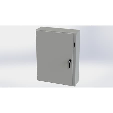 Saginaw Control & Engineering 3 Point Latch with Padlock Handle Electrical Enclosures, 42 in H, 8 in D, 31.38 in W, Carbon Steel SCE-42XEL3108LP